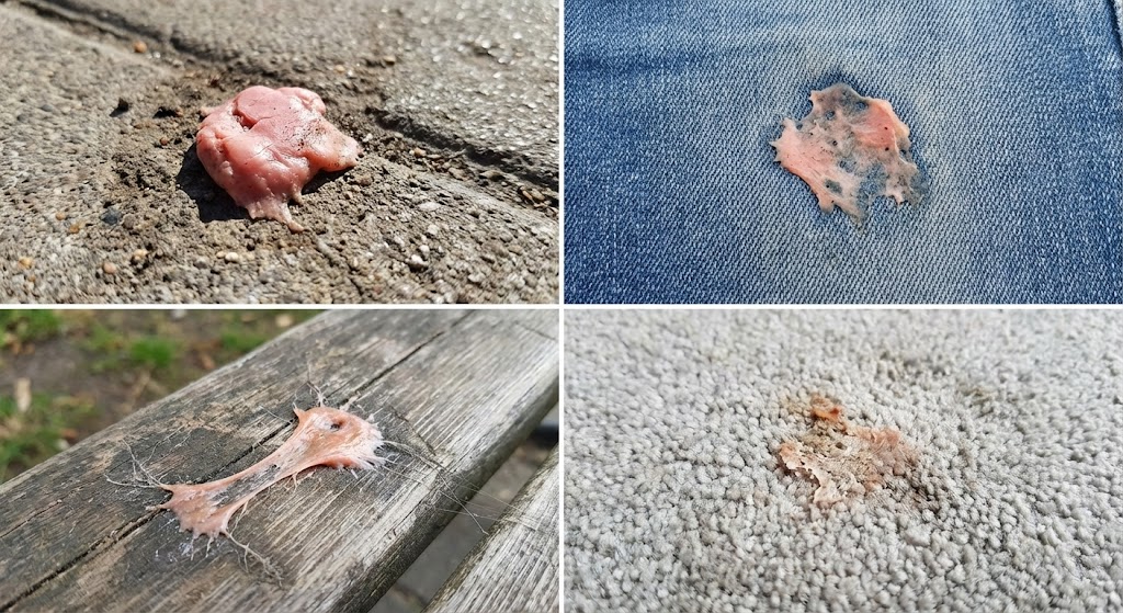 Kauwgom uit Vloerbedekking verwijderen voorbeeld